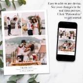 Carte De Remerciements Mariage photo minimaliste 4