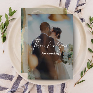 Carte De Remerciements Mariage photo minimaliste avec script