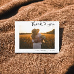 Carte De Remerciements Mariage photo minimaliste de calligraphie cardiaqu<br><div class="desc">Script et photo de brosse moderne.</div>