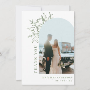 Carte De Remerciements Mariage photo minimaliste de l'arche florale