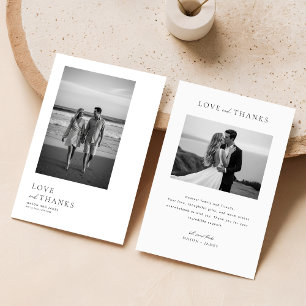 Carte De Remerciements Mariage photo minimaliste de typographie moderne