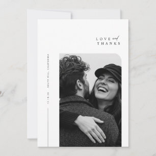 Carte De Remerciements Mariage photo minimaliste de typographie simple