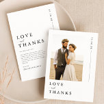 Carte De Remerciements Mariage photo minimaliste du budget<br><div class="desc">Cette simple photo de script merci carte de mariage est parfaite pour exprimer votre gratitude. Doté d'un design minimaliste et d'un message sincère, il saisit l'essence de votre journée de mariage. Idéal pour les mariages de destination et les réceptions abordables mais élégantes, cette carte offre une belle façon de remercier...</div>