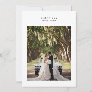 Carte De Remerciements Mariage photo minimaliste moderne
