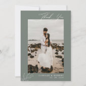 Carte De Remerciements Mariage photo minimaliste moderne (Devant)