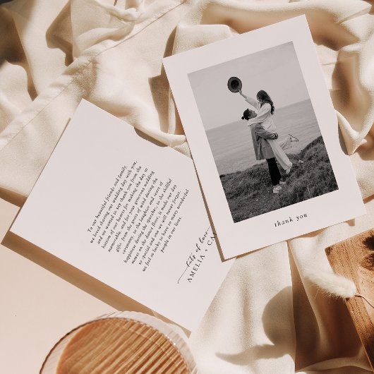 Carte De Remerciements Mariage photo minimaliste moderne