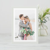 Carte De Remerciements Mariage photo minimaliste Sage Green (Debout devant)