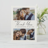 Carte De Remerciements Mariage photo Modern Script 3 (Debout devant)