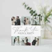 Carte De Remerciements Mariage photo Modern Script 6 (Debout devant)