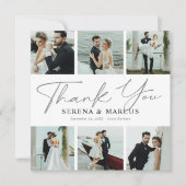 Carte De Remerciements Mariage photo Modern Script 6 (Devant)