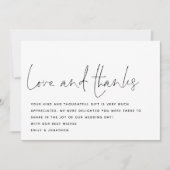 Carte De Remerciements Mariage photo Modern Script Love Thanks (Devant)