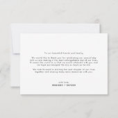 Carte De Remerciements Mariage photo moderne (Dos)