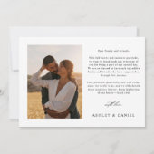 Carte De Remerciements Mariage photo moderne (Dos)