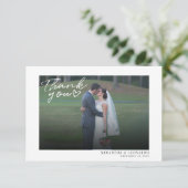 Carte De Remerciements Mariage photo moderne (Debout devant)