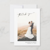 Carte De Remerciements Mariage photo moderne (Devant)