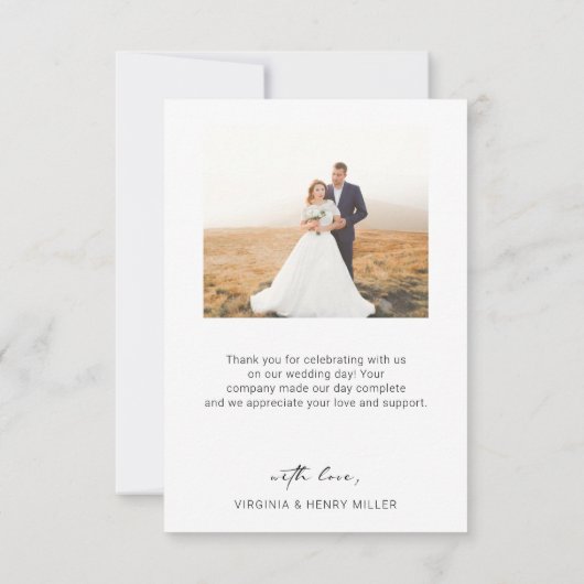 Carte De Remerciements Mariage photo moderne (Dos)