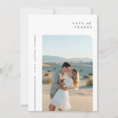 Carte De Remerciements Mariage photo moderne à script simple (Devant)