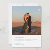 Carte De Remerciements Mariage photo moderne à script simple (Devant)