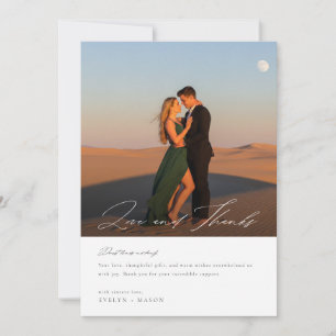 Carte De Remerciements Mariage photo moderne à script simple