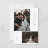 Carte De Remerciements Mariage photo moderne avec note (Devant)