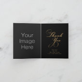Carte De Remerciements Mariage photo moderne Black and Gold 3 (Intérieur)