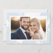 Carte De Remerciements Mariage photo moderne bleu clair broussailles (Dos)