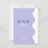 Carte De Remerciements Mariage photo moderne Blue Lavender Wave (Devant)