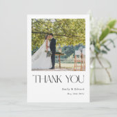 Carte De Remerciements Mariage photo moderne classique (Debout devant)