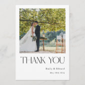 Carte De Remerciements Mariage photo moderne classique (Devant)