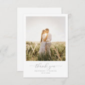 Carte De Remerciements Mariage photo moderne élégant (Devant / Derrière)