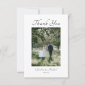 Carte De Remerciements Mariage photo moderne élégante (Devant)