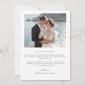 Carte de remerciements Mariage photo moderne Gold (Dos)