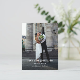Carte De Remerciements Mariage photo moderne minimal