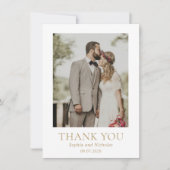 Carte De Remerciements Mariage photo moderne or simple (Devant)