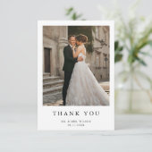 Carte De Remerciements Mariage photo moderne simple (Debout devant)