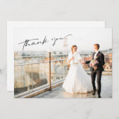 Carte De Remerciements Mariage photo moderne simple (Devant / Derrière)