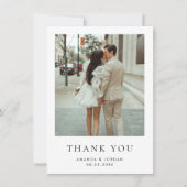 Carte De Remerciements Mariage photo moderne simple (Devant)