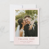 Carte De Remerciements Mariage photo moderne simple (Devant)