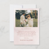 Carte De Remerciements Mariage photo moderne simple (Dos)