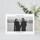 Carte De Remerciements Mariage photo moderne simple (Debout devant)