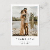 Carte De Remerciements Mariage photo moderne simple (Devant)