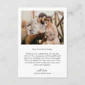 Carte De Remerciements Mariage photo moderne simple (Dos)