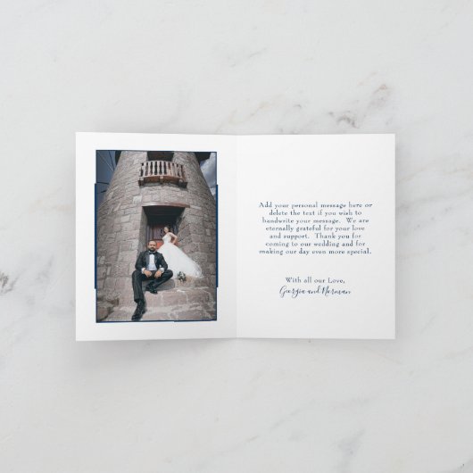 Carte De Remerciements Mariage photo moderne simple (Intérieur)