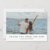 Carte De Remerciements Mariage photo moderne simple romantique (Devant)