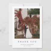 Carte De Remerciements Mariage photo moderne simple W Note 4 Photo (Devant)