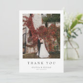 Carte De Remerciements Mariage photo moderne simple W Note 4 Photo (Debout devant)