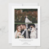 Carte De Remerciements Mariage photo moderne simple W Note 4 Photo (Dos)