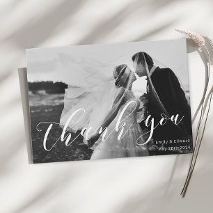 Carte De Remerciements Mariage photo moderne tendance