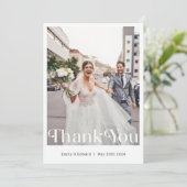 Carte De Remerciements Mariage photo moderne tendance (Debout devant)