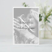 Carte de remerciements Mariage photo Monogram (Debout devant)